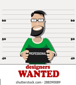 Designer wanted banner. Vector