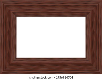 Designer wooden frame. Vector graphics. Template.