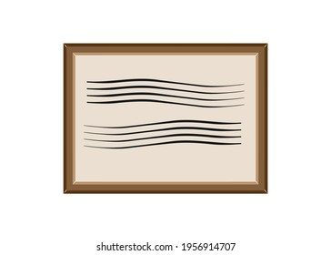 Designer wooden frame. Vector graphics. Template.