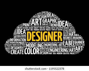 DESIGNER word cloud, creative business concept background