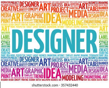 DESIGNER word cloud, creative business concept background