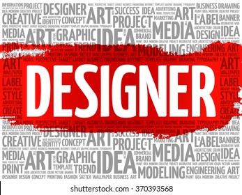 DESIGNER word cloud, creative business concept background