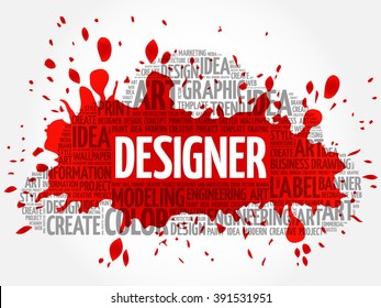 DESIGNER word cloud, creative business concept background