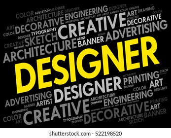 DESIGNER word cloud, creative business concept background