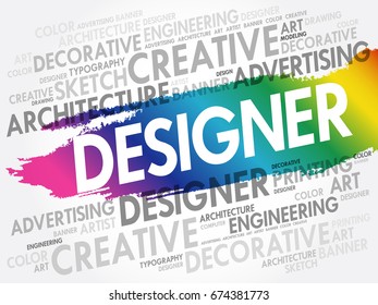 DESIGNER word cloud, creative business concept background