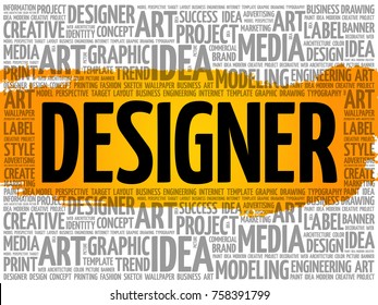 DESIGNER word cloud, creative business concept background