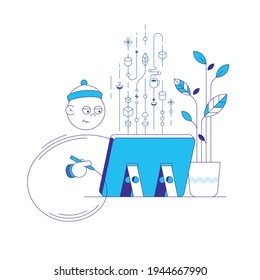 Designer at work vector illustration