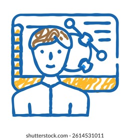 designer worker doodle icon sketch vector. designer worker sign. isolated symbol illustration