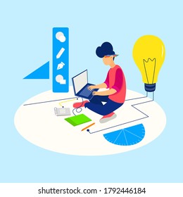 Designer working on a project