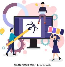 Designer working teamwork illustration vector 