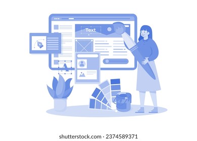Diseñadores dibujando el desarrollo de aplicaciones UX del sitio web.
