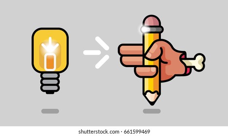 Designer's hand / idea / vector illustration