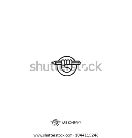 Designer's hand / pencil / logo / vector illustration