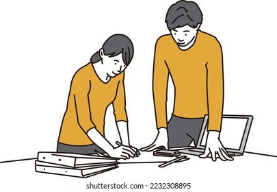 Designers having a meeting with drawings