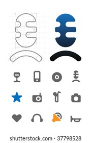 Designer's icons for leisure. Vector illustration.