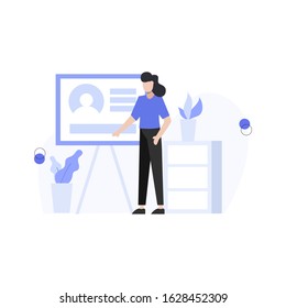 designers research, create and present websites and app vector illustration, suitable for landing page, ui, website, mobile app, editorial, poster, flyer, article, and banner