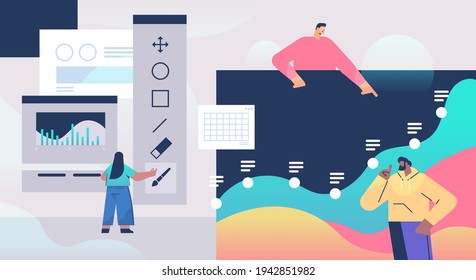 designers team creating website user interface graphic design UI creative service concept