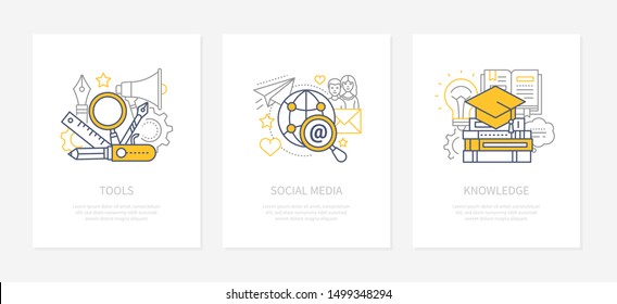 Designers tools - line design style icons set