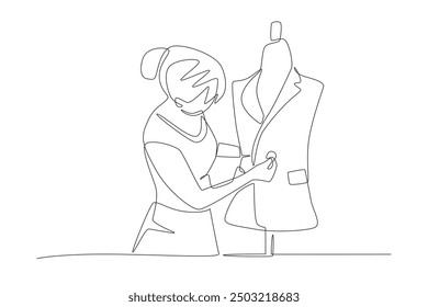 Designers who make blazers. Handmade concept one-line drawing