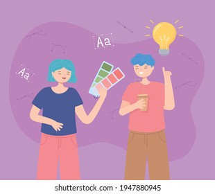 designers work process creativity cartoon