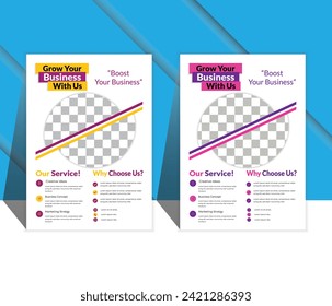 Designing brochures, flyers, posters, and annual reports involves money, accomplishment, and business. Businesspeople in vector form approach the office, standing and sitting in chairs, and stairs den