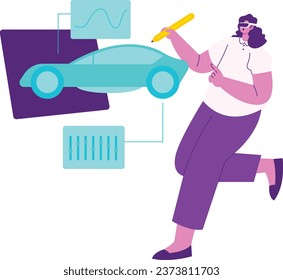 Illustration zur Zukunft der Automobiltechnik