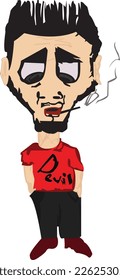 Designing a cartoon character. You can use this image in your products such as shirts, bags, etc