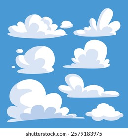 Designing different cloud models in the sky in vector format