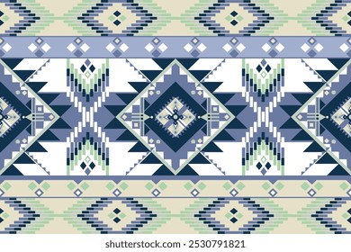 Designing fabric pattern and seamless in Geometric Ethnic Style involves blending Geometric shapes with lines to create unique pattern. For use in textiles, paper, prints and other materials. 
