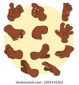 Designing hand gestures in different modes for motion graphics and animation.