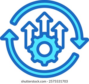 Designing Icon Blue Color Vector Illustration