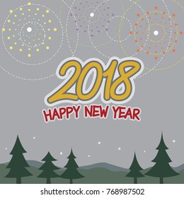 Designing a New Year's Day 2018 with a festive and fun atmosphere.