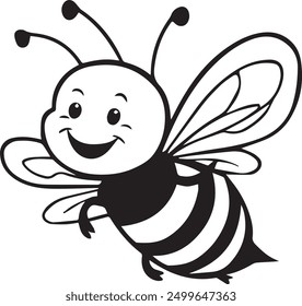Designing the Perfect Cute Bee Vector Logo with silhouette white background. It's totally editable.
