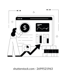 Diseño de un enfoque financiero inteligente para el beneficio futuro Ilustración vectorial sólida 