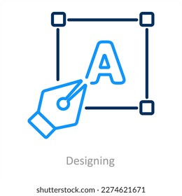 designing and text tool icon concept