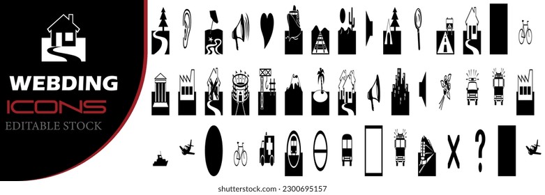 Gestaltung einer Website kreativ. Kollektion von Symbolen für die Umrisse. eine einfache Vektorgrafik. isoliertes Wetter auf weißem Hintergrund.