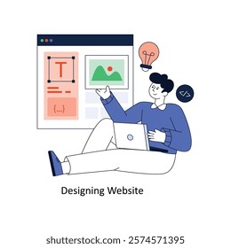 Designing Website Flat Style Design Vector illustration. Stock illustration