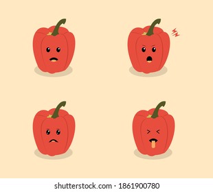 designs about cartoon peppers in various expressions