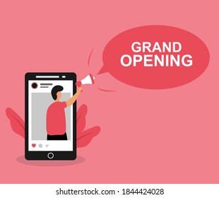 designs about people promoting the grand opening