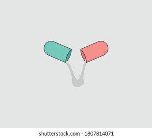 diseños sobre píldoras que se están abriendo