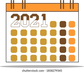 designs a calendar for the year 2021 with the number of days in the month
