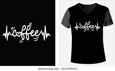 Designs for Coffee T-shirts, Illustration for Print-On-Demand Tee, Cute Clothing, Cute Kawaii Cup Cartoon Character on a T-shirt template - Vector 