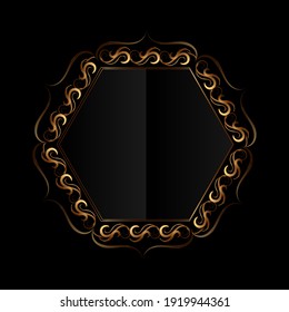 Designs for creating medals, logos, ornaments. Retro combination design on black background