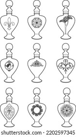 Diseños de botellas de perfume decoradas