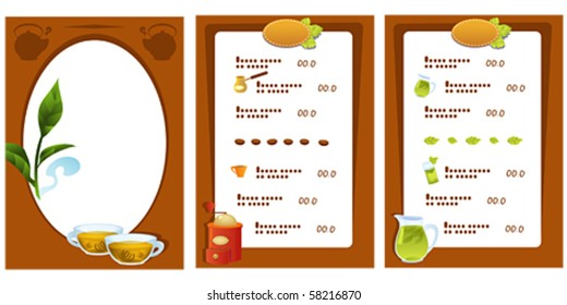 Designs of menu and business card