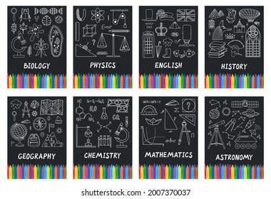 Designs Most Common School Subjects Covers Stock Vector (Royalty Free ...