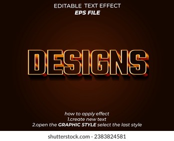 designs orbit  text effect, font editable, typography, 3d text. vector template