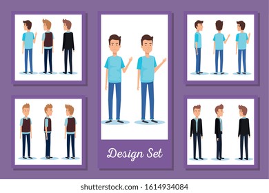 designs set of elegant businessmen vector illustration design