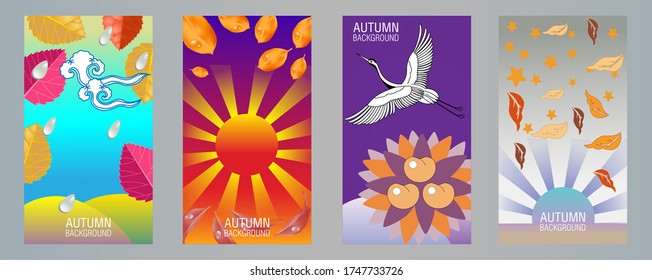 Designs templates of autumn background. Autumn poster, flyer, invitation, card. Vector Illustration