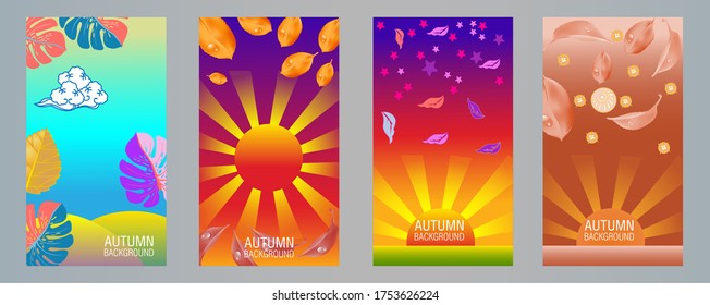 Designs templates of autumn background. Autumn poster, flyer, invitation, card. Vector Illustration